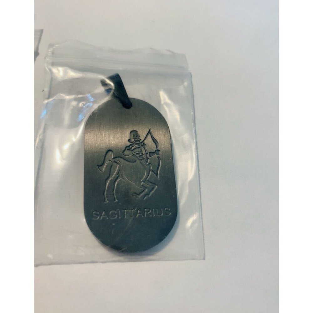 FaithHeart Sagittarius Black Stainless Steel Horoscope Necklace Engravea… - Picture 3 of 5